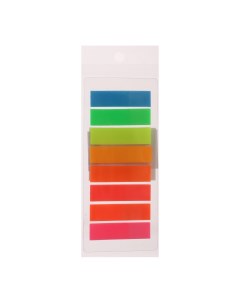 Блок закладка с липким краем 11 мм х 45 мм пластик 8 цветов по 20 листов флуоресцентные Calligrata