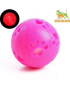 Мячик с лапками светящийся 7 см розовый белый Пижон