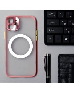 Чехол luazon для iphone 12 поддержка magsafe с окантовкой пластиковый розовый Luazon home