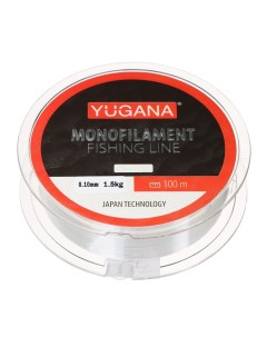 Леска монофильная диаметр 0 1 мм 1 5 кг 100 м прозрачная Yugana