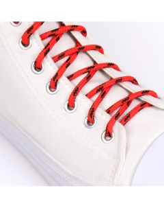 Шнурки для обуви пара круглые d 5 мм 120 см цвет красный черный Onlitop