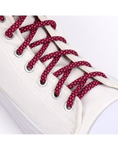 Шнурки для обуви пара круглые d 6 мм 120 см цвет розовый черный Onlitop