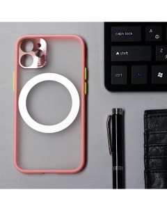 Чехол luazon для iphone 12 mini поддержка magsafe с окантовкой пластиковый розовый Luazon home
