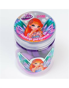 Набор резинок для волос в банке 20 шт фиолетовые Winx