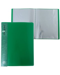 Папка с 40 вкладышами а4 500 мкм карман на корешке зеленая Calligrata