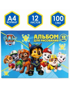 Альбом для рисования а4 12 листов 100 г м на скрепке щенячий патруль Paw patrol