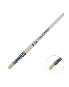 Кисть щетина плоская 10 ширина обоймы 10 мм длина волоса 18 мм деревянная ручка Calligrata