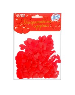 Сердечки декоративные набор 200 шт 1 см цвет красный Страна карнавалия