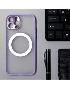 Чехол luazon для iphone 12 pro поддержка magsafe с окантовкой пластиковый фиолетовый Luazon home