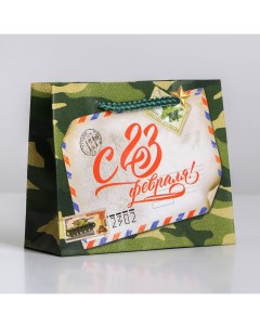 Пакет подарочный ламинированный горизонтальный упаковка Доступные радости