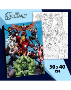 Картина по номерам в пленке 30х40 см мстители Marvel