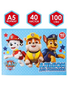 Альбом для рисования а5 40 листов 100 г м на скрепке щенячий патруль Paw patrol