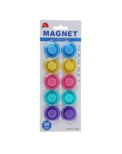 Набор магнитов для доски 10 шт d 3 см прозрачные на блистере Calligrata