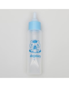 Бутылочка для вскармливания грызунов 30 мл с силиконовой соской короткий носик голубая Nobrand