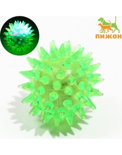 Мяч светящийся мини для кошек tpr 3 5 см зеленый Пижон