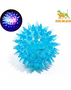 Мяч светящийся мини для кошек tpr 3 5 см голубой Пижон