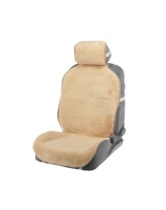 Накидка на сиденье натуральная шерсть 145х55 см бежевая Nobrand