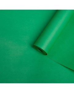 Бумага для декора и флористики крафт двусторонняя травяная зеленая однотонная рулон 1шт 0 5 х 10 м Nobrand