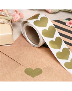 Наклейка с тиснением, золотая, 3.5×2.5 см Nobrand