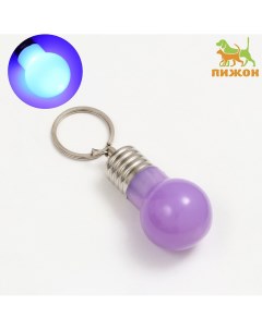 Маячок световой на ошейник для больших и средних собак фиолетовый Пижон