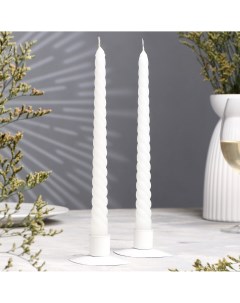 Набор свечей витых 2 2х 25 см 2 штуки белый Дарим красиво
