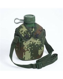 Фляжка армейская походная adventure, 1 л, для воды, металл, зеленая Nobrand