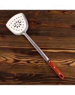 Шумовка лопатка для казана узбекская 45см ширина 14см с деревянной ручкой Шафран