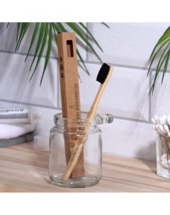 Бамбуковая зубная щётка biocase для взрослых чёрная Nobrand