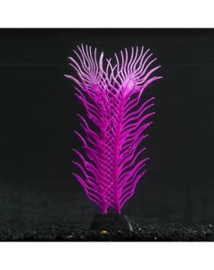 Растение силиконовое аквариумное светящееся в темноте 6 5 х 18 см фиолетовое Nobrand