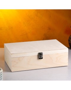 Подарочный ящик 34 21 5 10 5 см деревянный с закрывающейся крышкой без покраски Дарим красиво