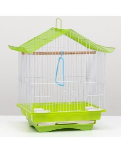 Клетка для птиц укомплектованная 30 х 23 х 39 см зеленая Пижон