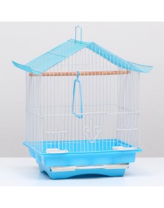 Клетка для птиц укомплектованная 30 х 23 х 39 см голубая Пижон
