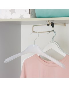 Плечики вешалка для одежды 43 5 20 5 4 4 см антискользящее покрытие цвет прозрачный Nobrand