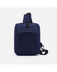 Рюкзак молодежный через плечо отдел на молнии наружный карман usb цвет синий Nobrand