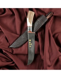 Нож пчак шархон большой косуля широкая рукоять гарда олово гравировка шх 15 17 19 см Шафран