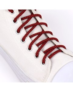 Шнурки для обуви пара круглые d 6 мм 120 см цвет красный черный Onlitop