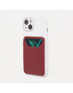 Картхолдер на телефон кожа матовая цвет красный Textura