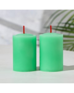 Набор свечей столбиков 2 шт 4х6 см сандал Nobrand
