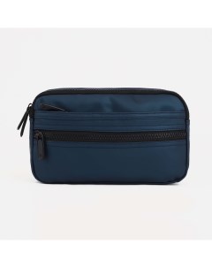 Поясная сумка на молнии 2 наружных кармана цвет синий Nobrand