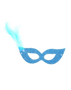 Карнавальная маска с пером цвет голубой Nobrand