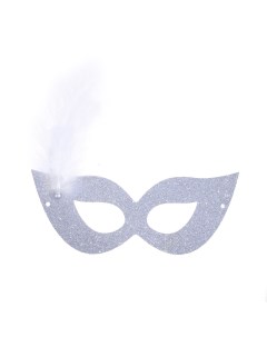 Карнавальная маска с пером цвет серебро Nobrand