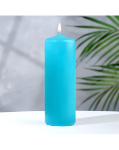 Свеча цилиндр 5х15 см голубая лакированная 14 ч Дарим красиво
