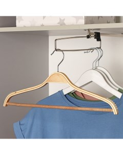 Вешалка плечики для одежды с перекладиной размер 44 46 антискользящее покрытие цвет светлое дерево Доляна