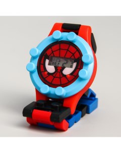 Часы наручные лего человек паук с ремешком конструктором Marvel