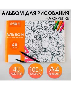 Альбом для рисования на скрепках а4 40 листов Artfox study