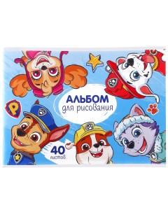 Альбом для рисования а4 40 листов 100 г м на скрепке щенячий патруль Paw patrol