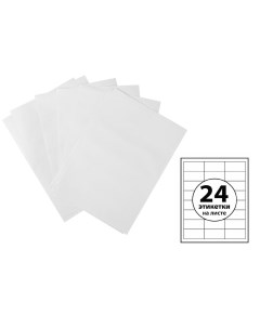 Этикетки а4 самоклеящиеся 100 листов 80 г м на листе 24 этикетки размер 33 8 х 64 2 мм глянцевые бел Calligrata