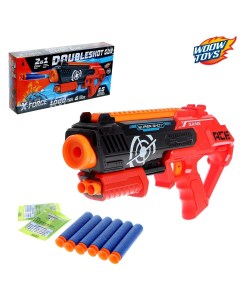 Бластер doubleshot gun стреляет мягкими и гелевыми пулями Woow toys