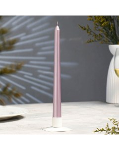 Свеча античная 2 3х 25 см лакированная розовый металлик Nobrand