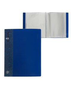 Папка с 100 вкладышами а4 700 мкм карман на корешке синяя Calligrata